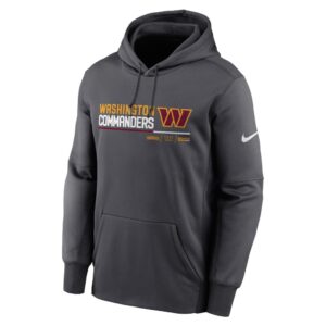 Men's Washington Commanders Nike Anthracite Prime Logo Name Split Pullover Hoodie