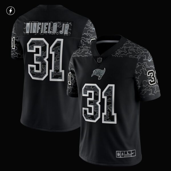 Men's Tampa Bay Buccaneers Antoine Winfield Jr. Nike Black RFLCTV Limited Jersey