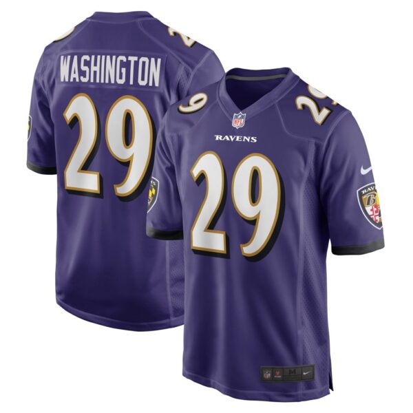 Men's Baltimore Ravens Ar'Darius Washington Nike Purple Player Game Jersey