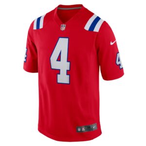 Men's New England Patriots Bailey Zappe Nike Red Alternate Game Player Jersey