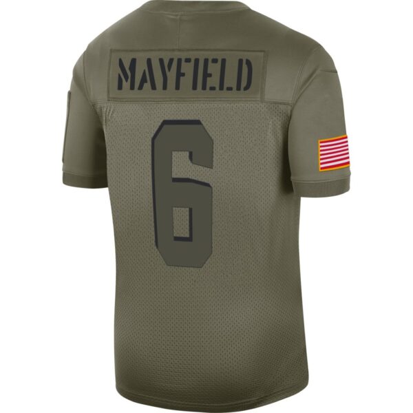 Men's Nike Baker Mayfield Olive Cleveland Browns 2019 Salute to Service Limited Jersey