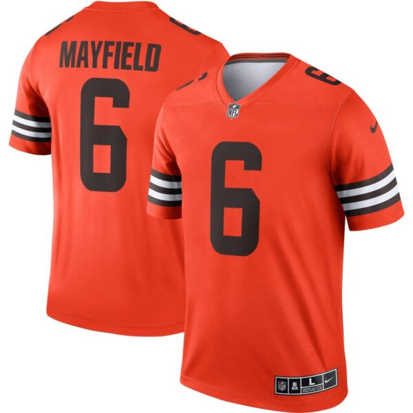 Men's Cleveland Browns Baker Mayfield Nike Orange Inverted Legend Jersey