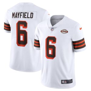 Men's Cleveland Browns Baker Mayfield Nike White 1946 Collection Alternate Vapor Limited Jersey