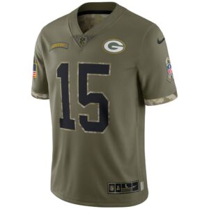 Men's Green Bay Packers Bart Starr Nike Olive 2022 Salute To Service Retired Player Limited Jersey