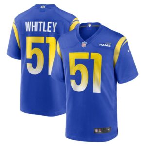 Men's Los Angeles Rams Benton Whitley Nike Royal Game Player Jersey