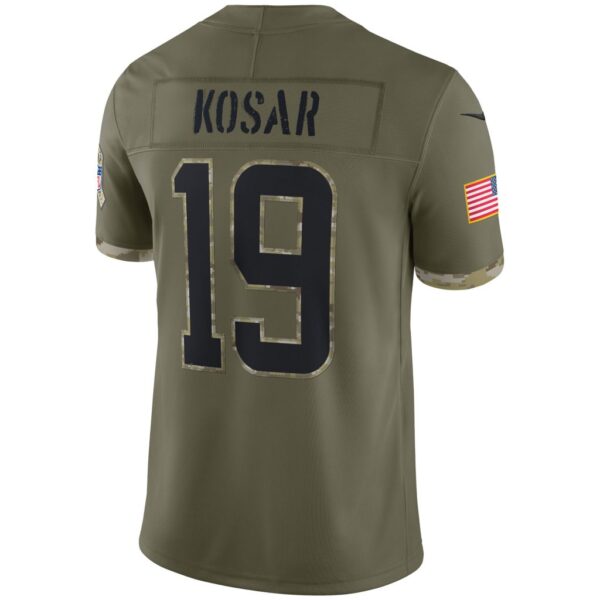 Men's Cleveland Browns Bernie Kosar Nike Olive 2022 Salute To Service Retired Player Limited Jersey