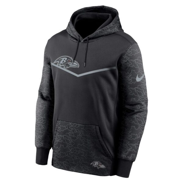 Men's Baltimore Ravens Nike Black RFLCTV Chevron Pullover Hoodie