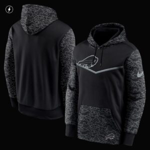 Men's Buffalo Bills Nike Black RFLCTV Chevron Pullover Hoodie