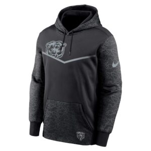 Men's Chicago Bears Nike Black RFLCTV Chevron Pullover Hoodie