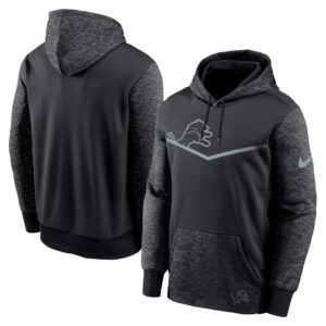 Men's Detroit Lions Nike Black RFLCTV Chevron Pullover Hoodie