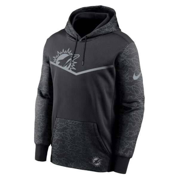 Men's Miami Dolphins Nike Black RFLCTV Chevron Pullover Hoodie