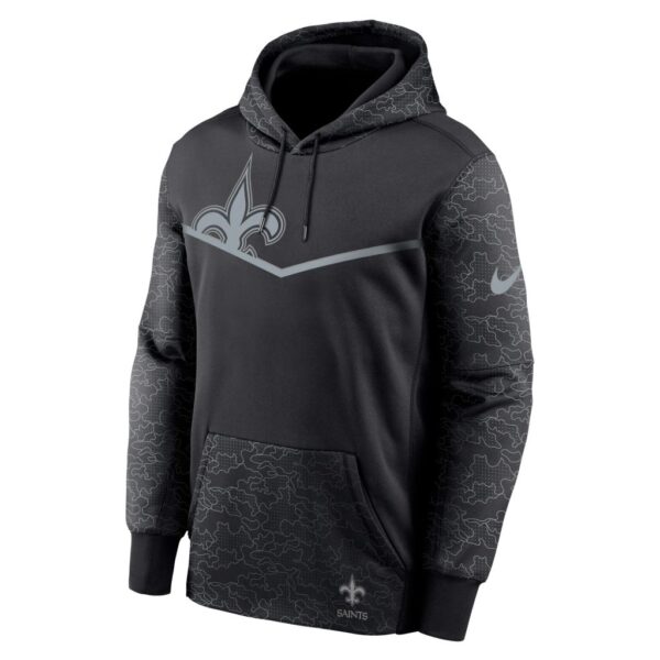 Men's New Orleans Saints Nike Black RFLCTV Chevron Pullover Hoodie