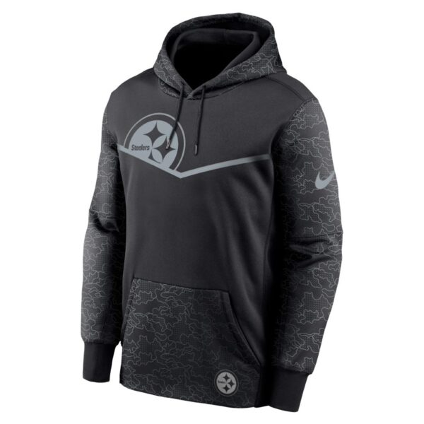 Men's Pittsburgh Steelers Nike Black RFLCTV Chevron Pullover Hoodie