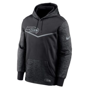 Men's Seattle Seahawks Nike Black RFLCTV Chevron Pullover Hoodie