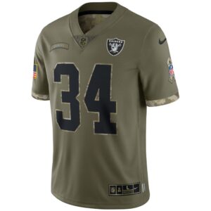 Men's Las Vegas Raiders Bo Jackson Nike Olive 2022 Salute To Service Retired Player Limited Jersey