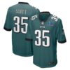 Men's Philadelphia Eagles Boston Scott Nike Midnight Green Super Bowl LVII Patch Game Jersey