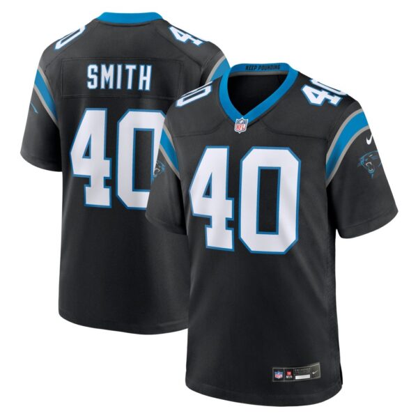 Men's Carolina Panthers Brandon Smith Nike Black Team Game Jersey