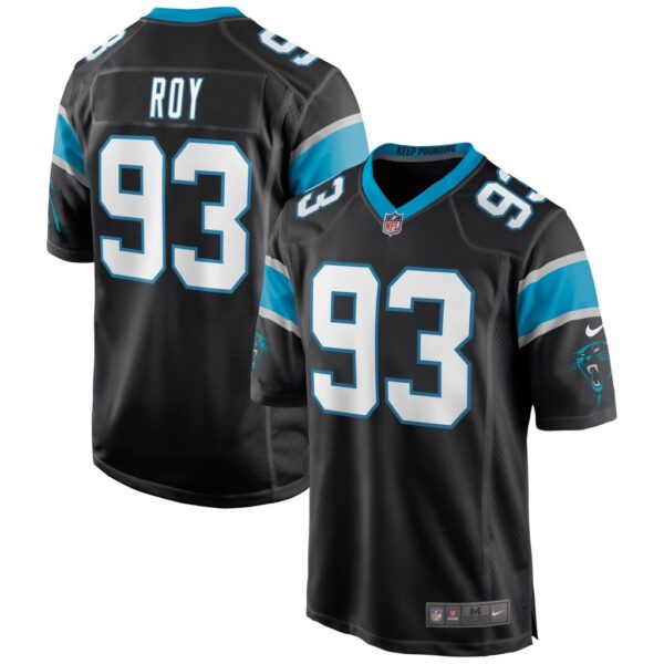 Men's Carolina Panthers Bravvion Roy Nike Black Game Jersey