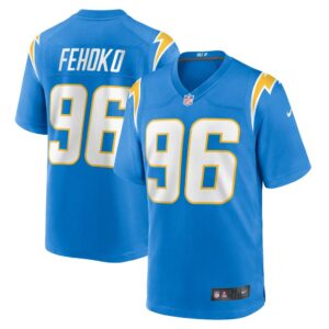 Men's Los Angeles Chargers Breiden Fehoko Nike Powder Blue Game Player Jersey