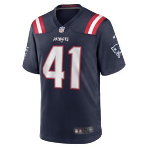 Men's New England Patriots Brenden Schooler Nike Navy Game Player Jersey