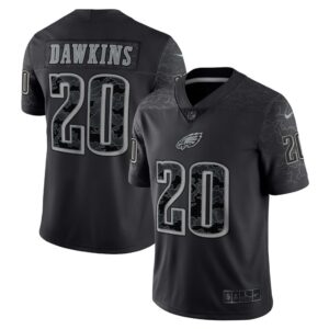 Men's Philadelphia Eagles Brian Dawkins Nike Black Retired Player RFLCTV Limited Jersey