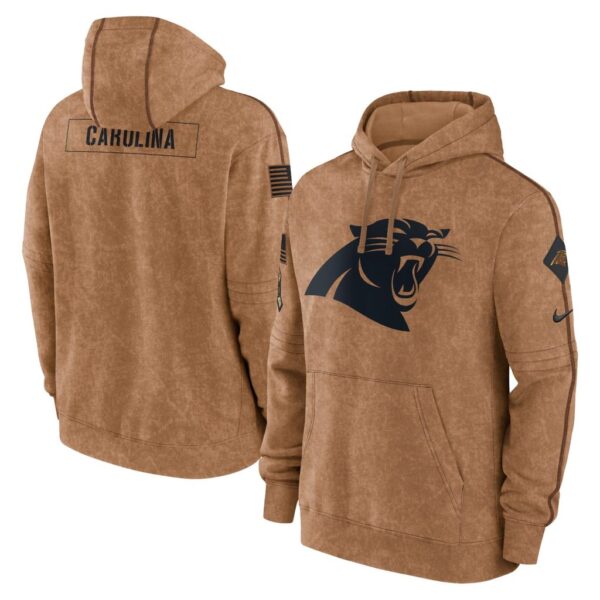 Carolina Panthers Nike 2023 Salute To Service Club Pullover Hoodie - Brown