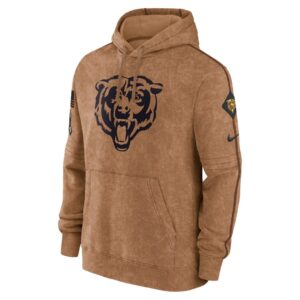 Chicago Bears Nike 2023 Salute To Service Club Pullover Hoodie - Brown