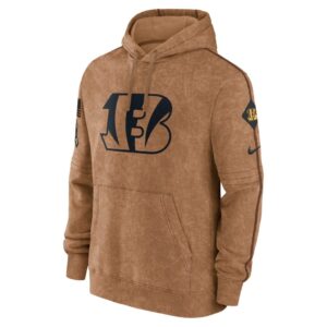 Cincinnati Bengals Nike 2023 Salute To Service Club Pullover Hoodie - Brown