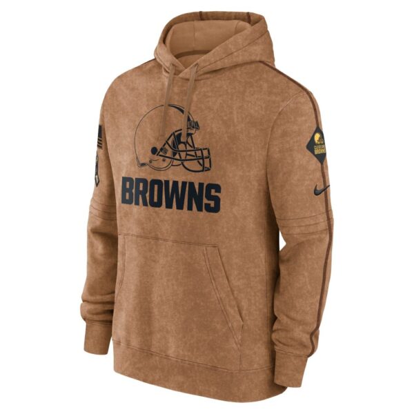 Cleveland Browns Nike 2023 Salute To Service Club Pullover Hoodie - Brown