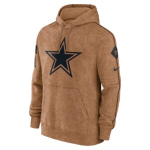 Dallas Cowboys Nike 2023 Salute To Service Club Pullover Hoodie - Brown