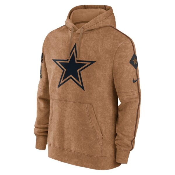 Dallas Cowboys Nike 2023 Salute To Service Club Pullover Hoodie - Brown