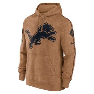 Detroit Lions Nike 2023 Salute To Service Club Pullover Hoodie - Brown