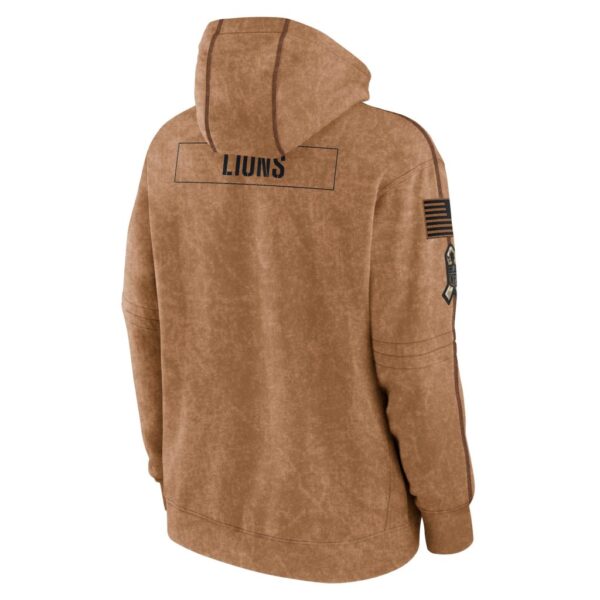 Detroit Lions Nike 2023 Salute To Service Club Pullover Hoodie - Brown