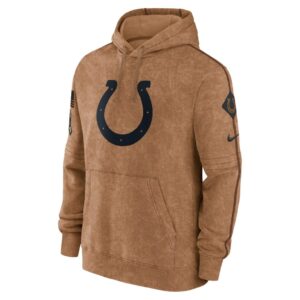 Indianapolis Colts Nike 2023 Salute To Service Club Pullover Hoodie - Brown