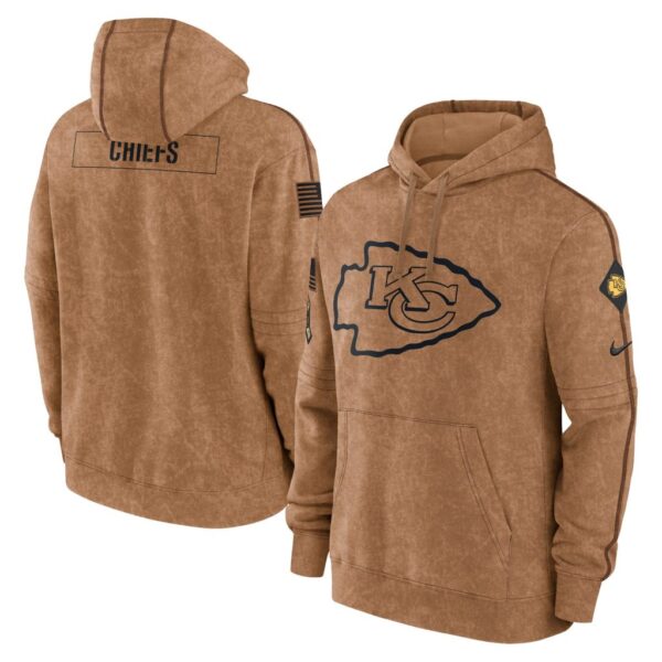 Kansas City Chiefs Nike 2023 Salute To Service Club Pullover Hoodie - Brown