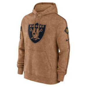 Las Vegas Raiders Nike 2023 Salute To Service Club Pullover Hoodie - Brown