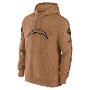 Los Angeles Chargers Nike 2023 Salute To Service Club Pullover Hoodie - Brown