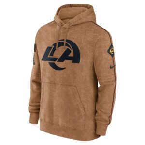 Los Angeles Rams Nike 2023 Salute To Service Club Pullover Hoodie - Brown