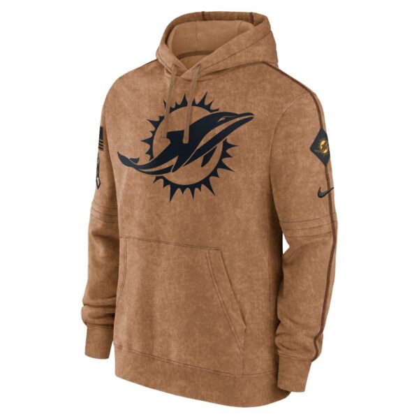 Miami Dolphins Nike 2023 Salute To Service Club Pullover Hoodie - Brown