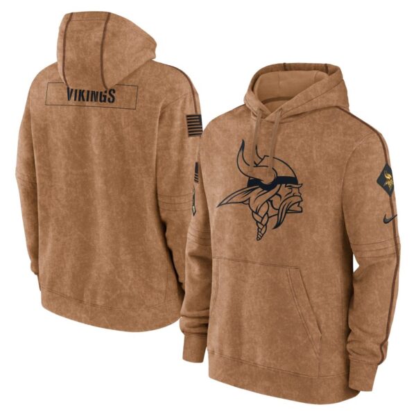 Minnesota Vikings Nike 2023 Salute To Service Club Pullover Hoodie - Brown