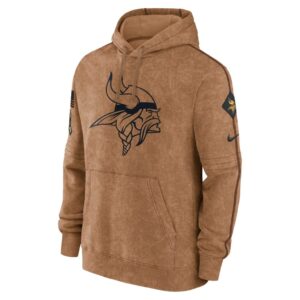 Minnesota Vikings Nike 2023 Salute To Service Club Pullover Hoodie - Brown