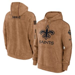 New Orleans Saints Nike 2023 Salute To Service Club Pullover Hoodie - Brown