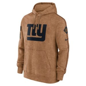 New York Giants Nike 2023 Salute To Service Club Pullover Hoodie - Brown