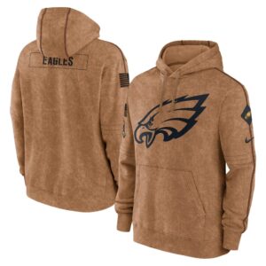 Philadelphia Eagles Nike 2023 Salute To Service Club Pullover Hoodie - Brown