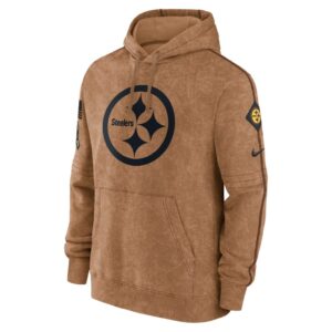 Pittsburgh Steelers Nike 2023 Salute To Service Club Pullover Hoodie - Brown