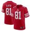 Men's San Francisco 49ers Cameron Latu Nike Scarlet Team Game Jersey