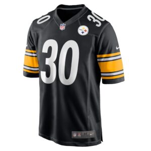 Men's Pittsburgh Steelers Carlins Platel Nike Black Game Player Jersey