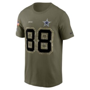 Men's Dallas Cowboys CeeDee Lamb Nike Olive 2022 Salute To Service Name & Number T-Shirt