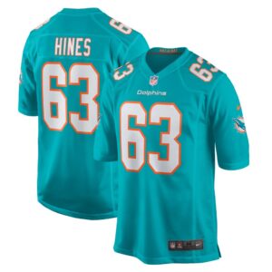 Chasen Hines Miami Dolphins Nike Team Game Jersey - Aqua