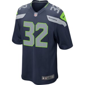 Men's Nike Chris Carson Navy Seattle Seahawks Game Player Jersey